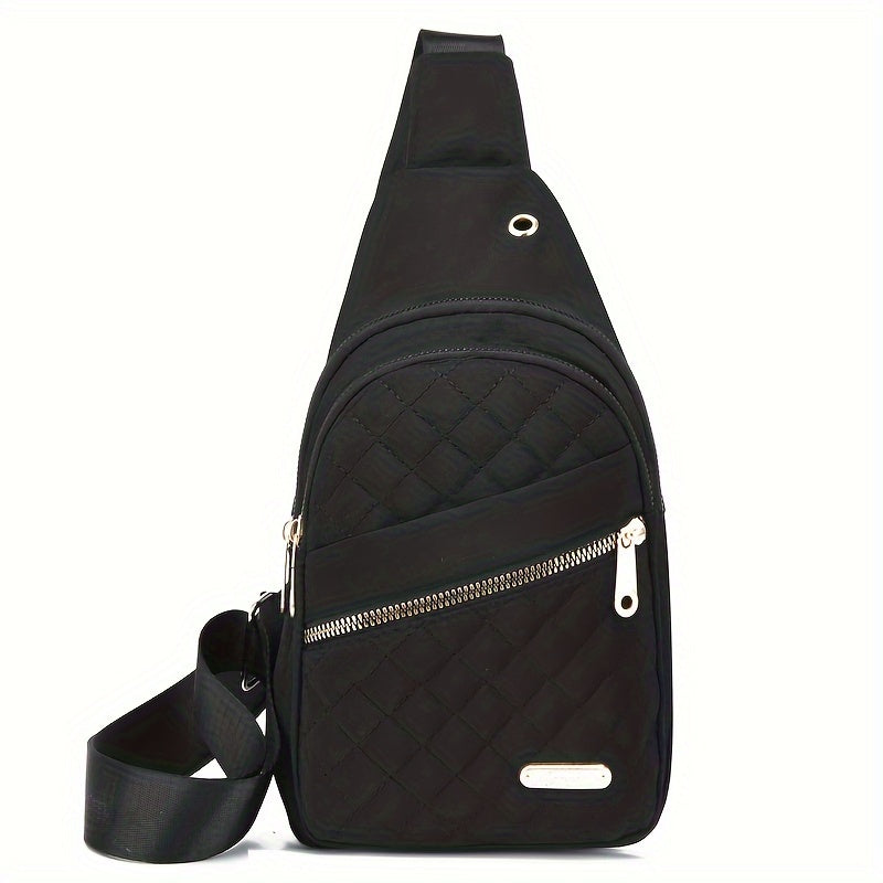 Quilted Sling Backpack, Crossbody Bag, Adjustable Shoulder Strap