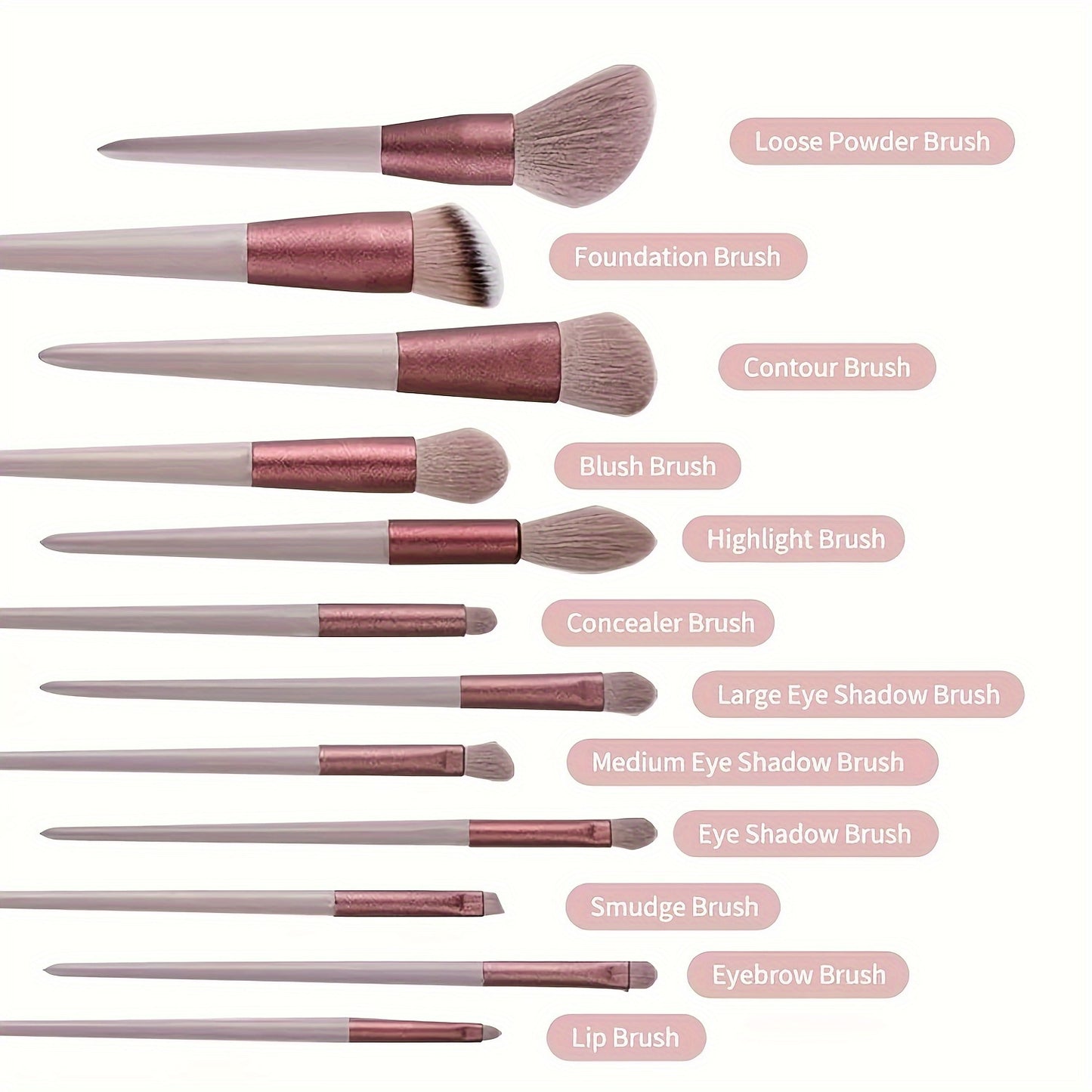 13pcs Luxurious Makeup Brush Set - Soft