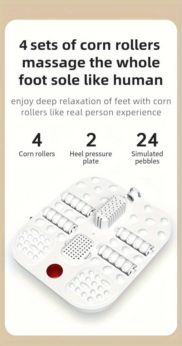 Foldable Foot Spa Bath Massager With Smart Heating, 4 Corn Rollers, Foot Massager For Home Spa Use