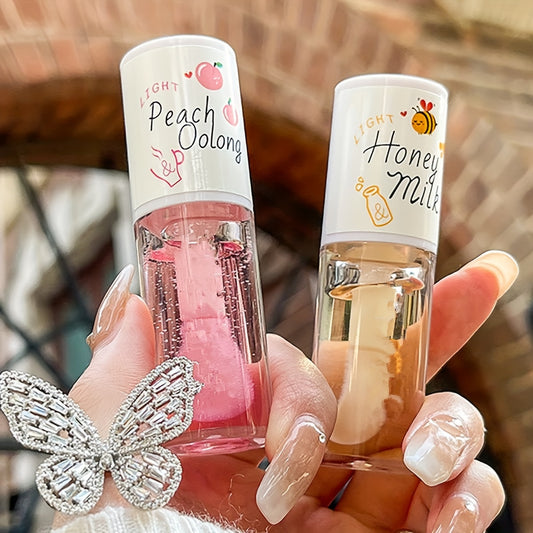 2Pcs Crystal Jelly Moisturizing Lip Oil Hydrating Lip Gloss Set