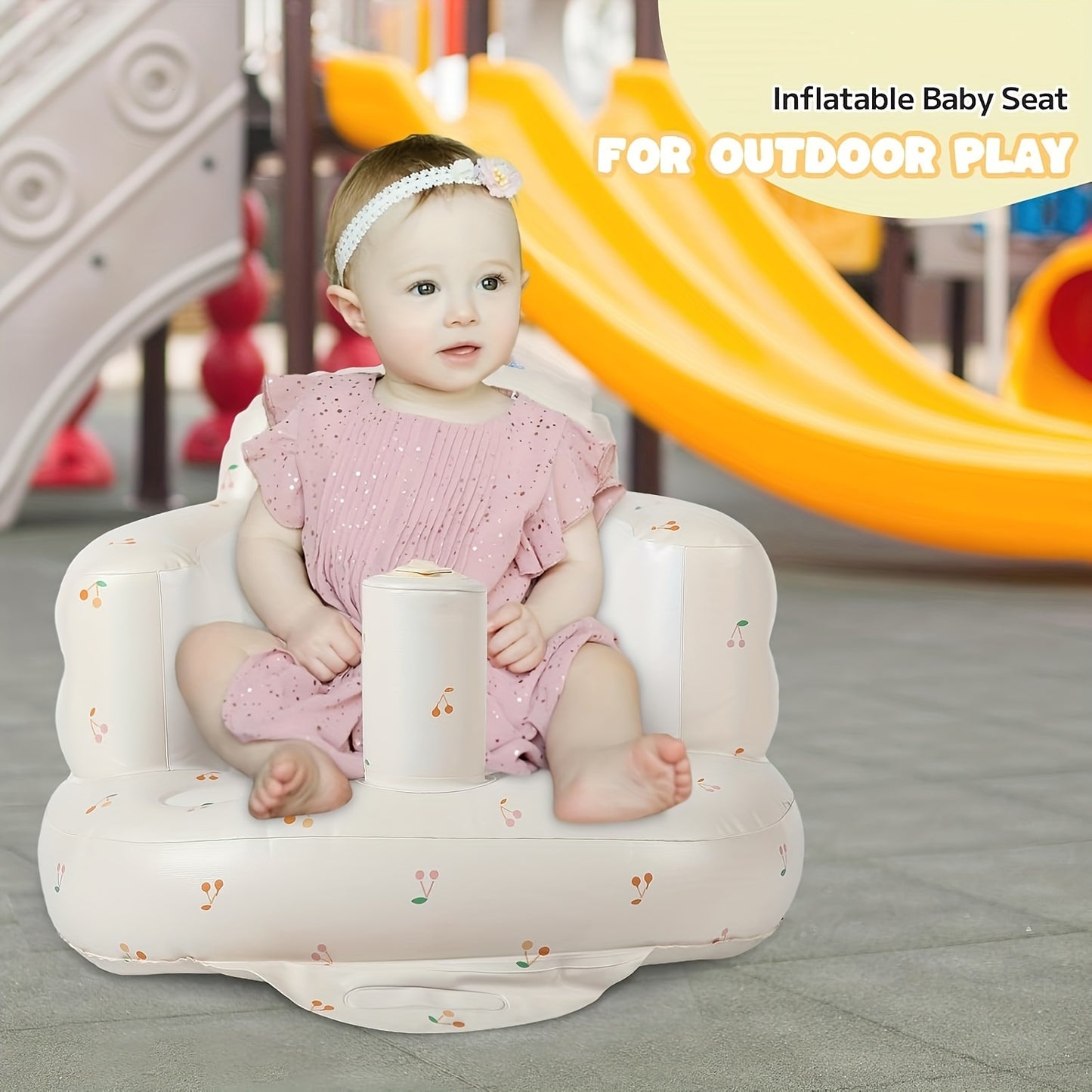 Inflatable babies Seat, Sit-Stand babies Floor Seat - Built-in Air Pump, Portable babies Seat, babies Tub Seat, Suitable for 3-36 Months