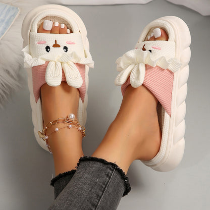 Women'sCute And Cozy Indoor Shoes Kawaii Rabbit Design Comfortable Slippers