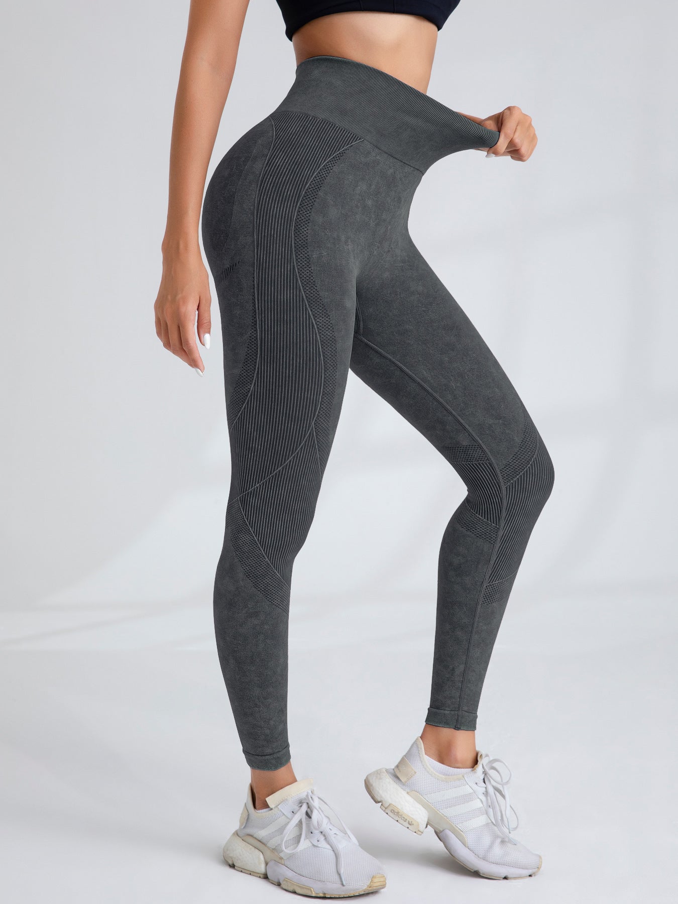 3pcs Seamless Women's Yoga Leggings - Quick-Dry, High-Waist, Butt-Lifting Activewear with Letter Detail