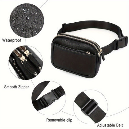 New Outdoor Leisure Fashion Crossbody Bag, Adjustable Shoulder Strap, Portable, PU Leather Waist Bag, Suitable For Outdoor Sports On The Fitness Riding Shoulder Bag