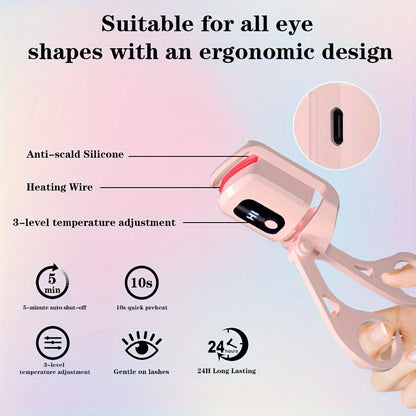 Heated Eyelash Curler with 3 Heating Mode