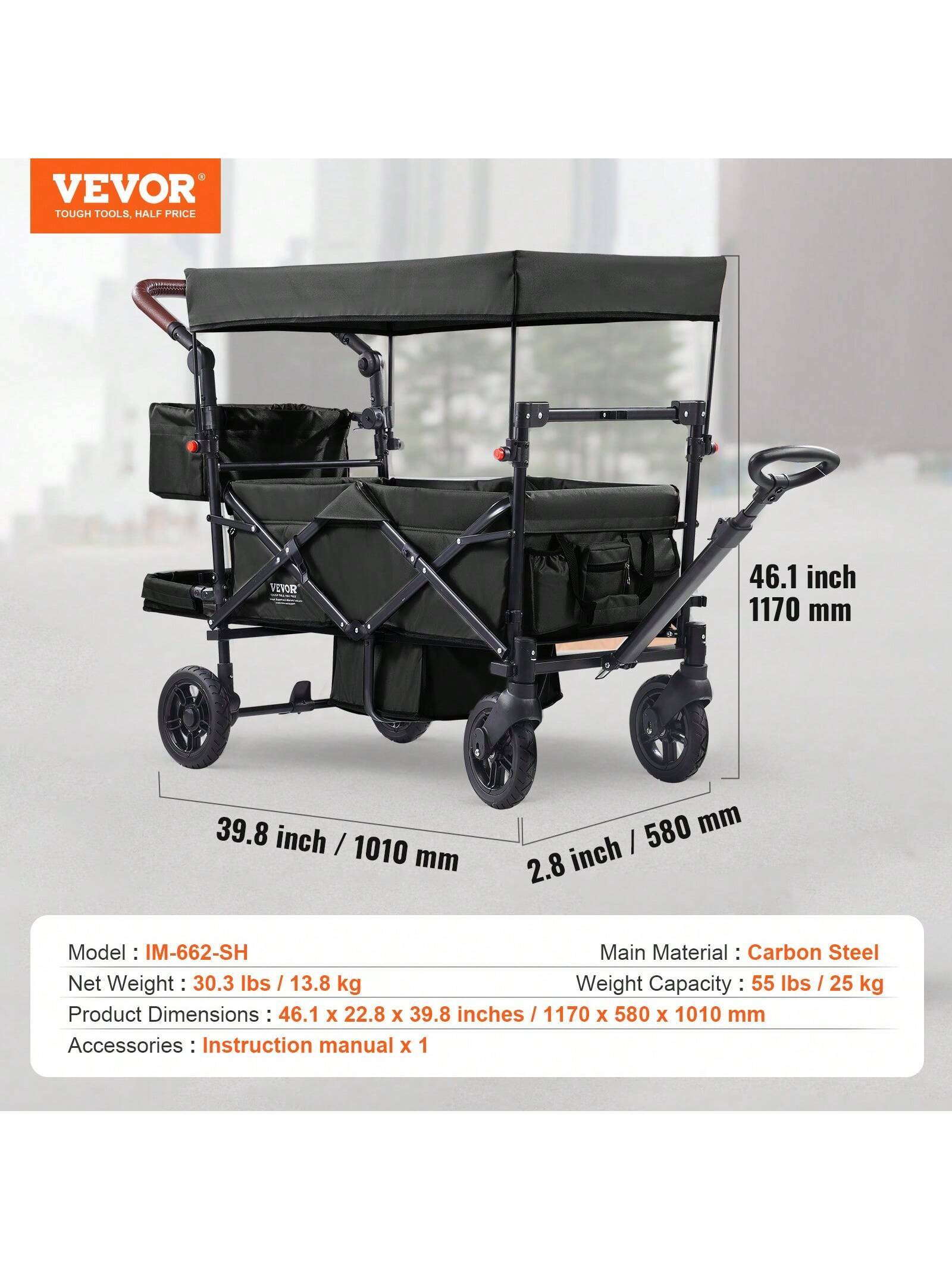 VEVOR Wagon Stroller for 2 Kids