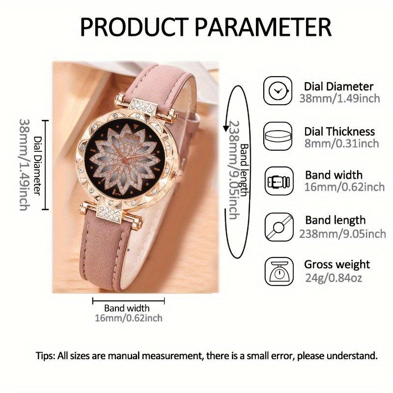 Sparkling Girls' Rhinestone Watch and Butterfly Accessories Set