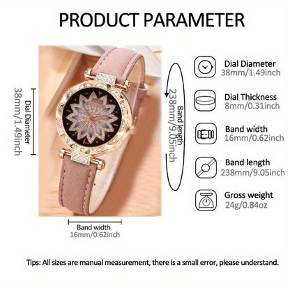 Sparkling Girls' Rhinestone Watch and Butterfly Accessories Set