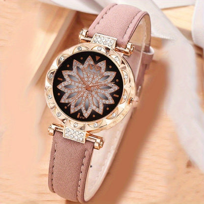 Sparkling Girls' Rhinestone Watch and Butterfly Accessories Set