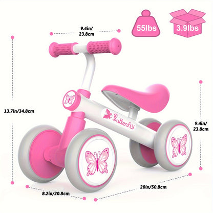 Baby Balance Bike 1 Year Old, Toddler Bike 1-3 Years With No Pedal & Silence Wheels, Ride On Toy Gifts For 1 Year Old Girl