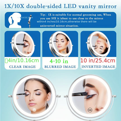 Makeup Mirror With Lights And Magnification