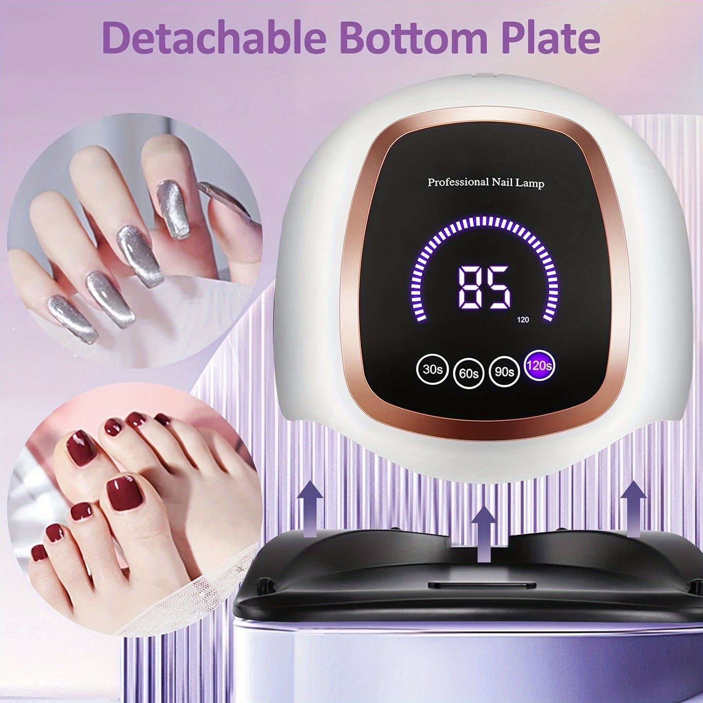 UV LED Nail Lamp, Nail Curing Lamps For Home & Salon, Led Nail Dryer For Gel Polish With Automatic Sensor/4 Timer Setting