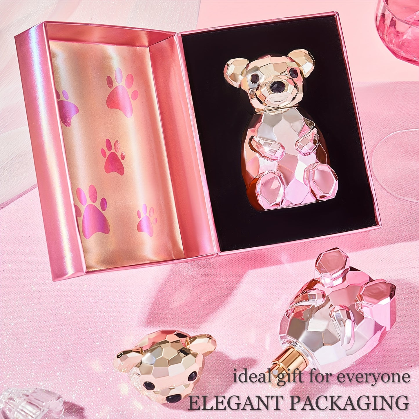 Luxurious Baby bear Women's Perfume with Fresh Flower Citrus Fragrance Pink