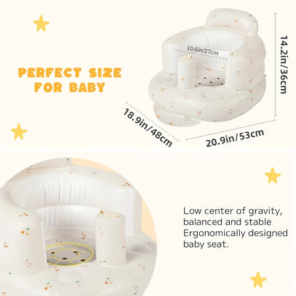 Inflatable babies Seat, Sit-Stand babies Floor Seat - Built-in Air Pump, Portable babies Seat, babies Tub Seat, Suitable for 3-36 Months