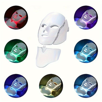 Plug-in LED Seven-color Face Care Face Mask 7-Color LED Face And Neck Care Mask