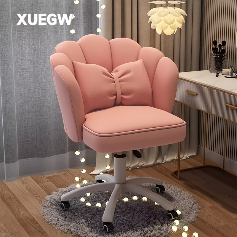 XUEGW Adjustable Height Office Chair in Chic Pink