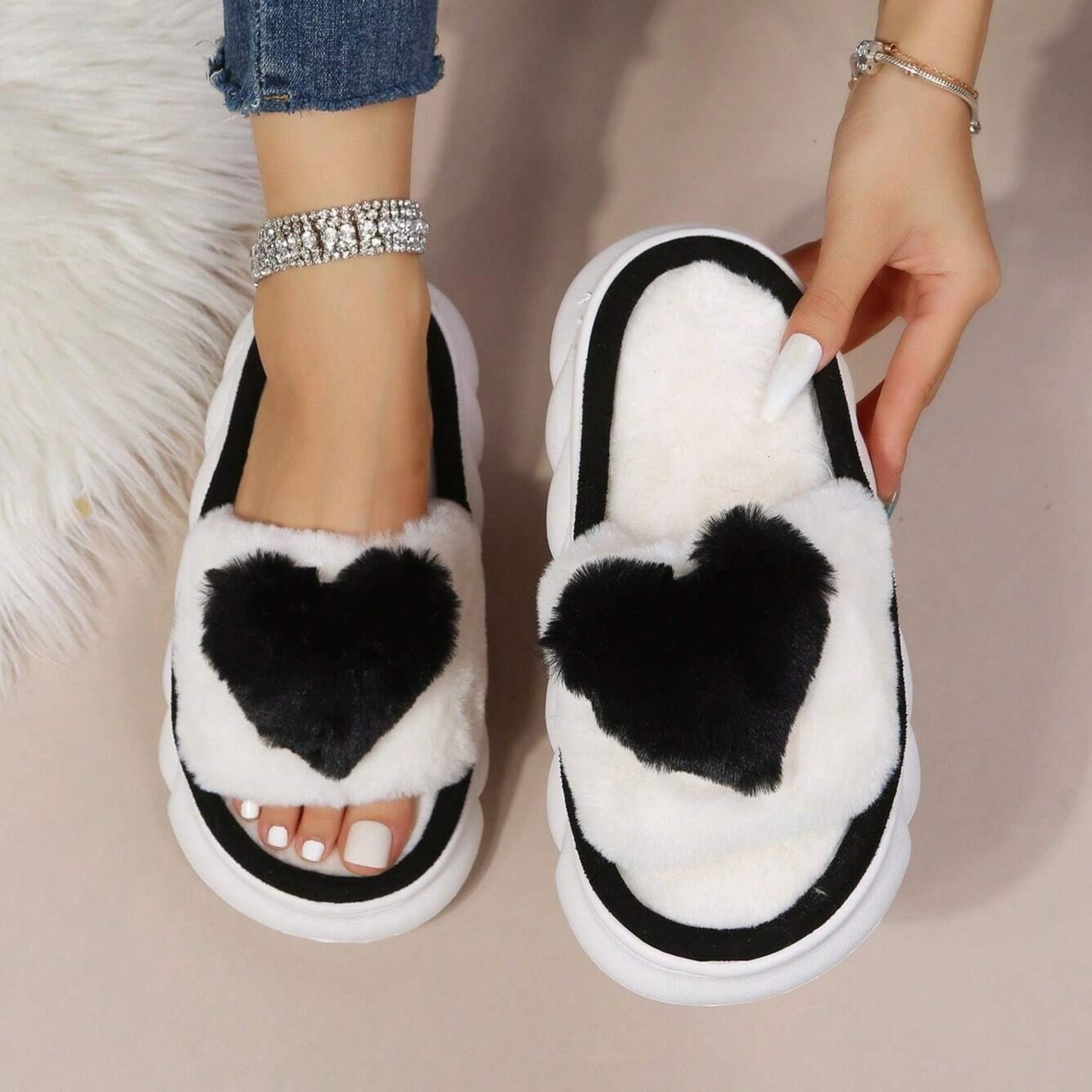 Women's Slippers Heart Shaped Slippers Women's Home Slippers