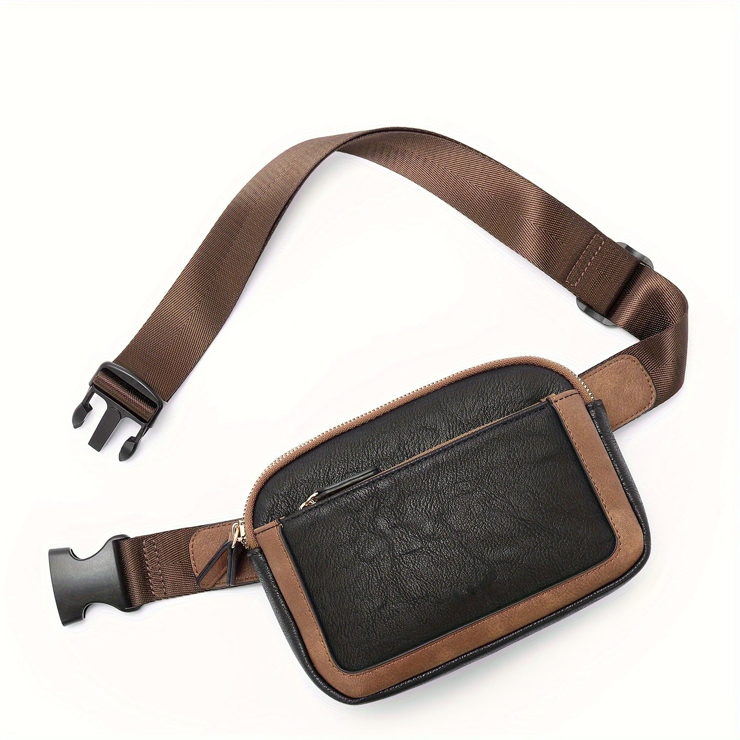 New Outdoor Leisure Fashion Crossbody Bag, Adjustable Shoulder Strap, Portable, PU Leather Waist Bag, Suitable For Outdoor Sports On The Fitness Riding Shoulder Bag