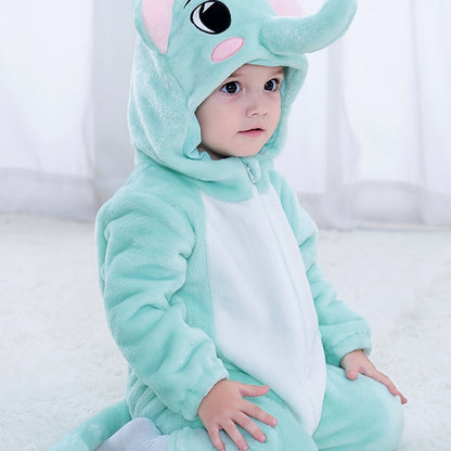 Super Cute Animal Style Bodysuit - Baby's Winter Autumn Warm Hooded Romper For Party Performance