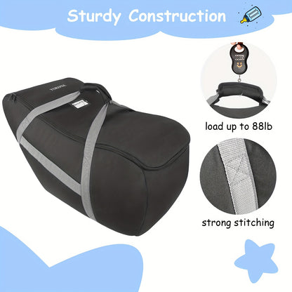 Durable Polyester Padded Car Seat Travel Bag for UPPAbaby MESA V2 & Nuna Pipa - Black with Comfort Handle, Dual Zipper, Carseat Protector, Airplane Essential, Easy Clean, Large Capacity Travel Bag