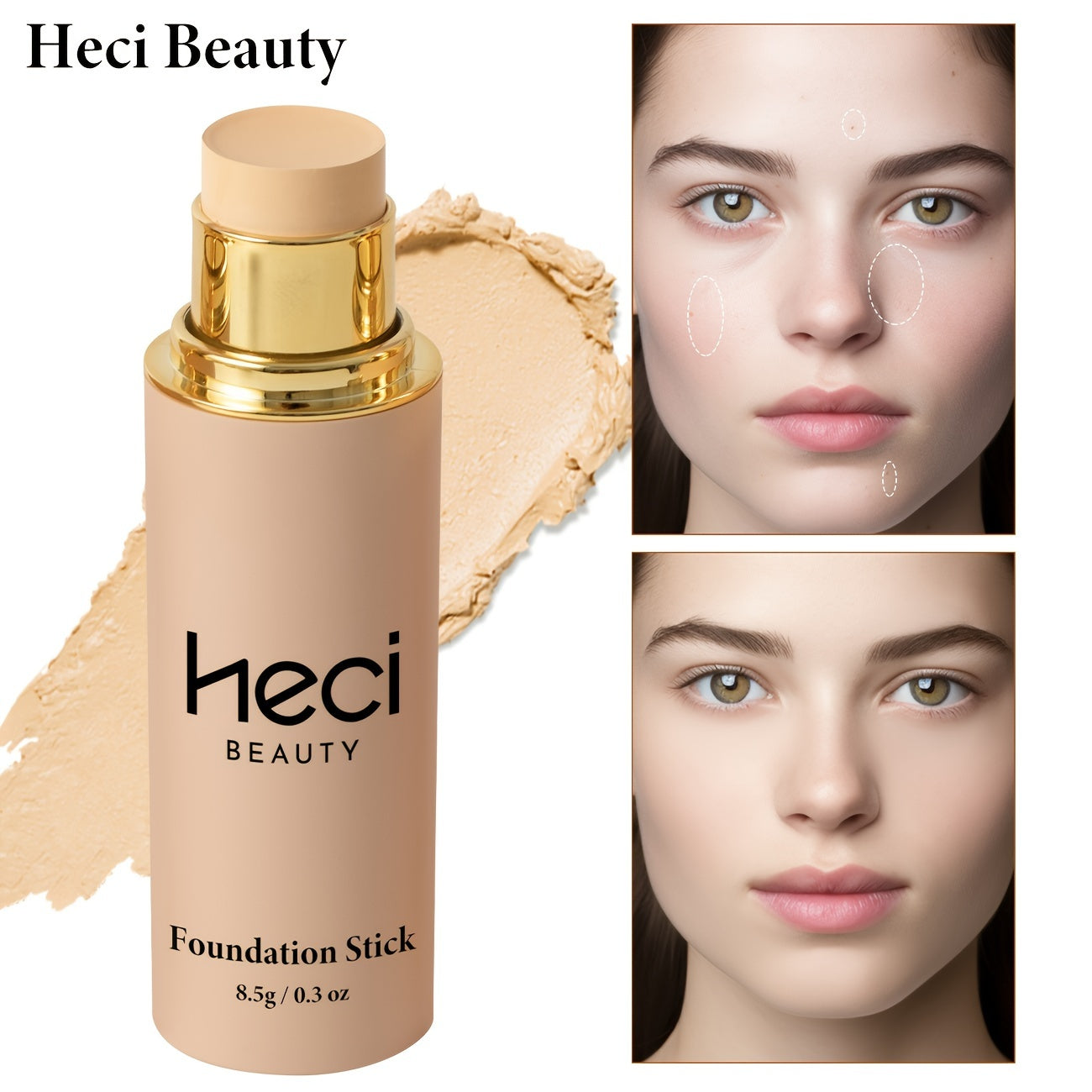 Full Coverage Foundation Makeup Ultra Blendable Creamy Formula for a Natural Shine Free Finish