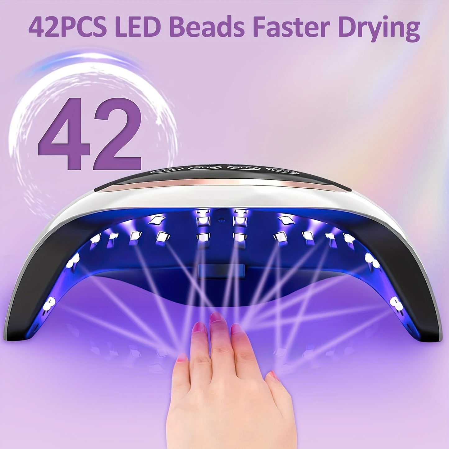 UV LED Nail Lamp, Nail Curing Lamps For Home & Salon, Led Nail Dryer For Gel Polish With Automatic Sensor/4 Timer Setting