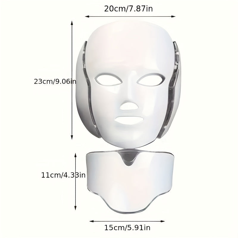 Plug-in LED Seven-color Face Care Face Mask 7-Color LED Face And Neck Care Mask