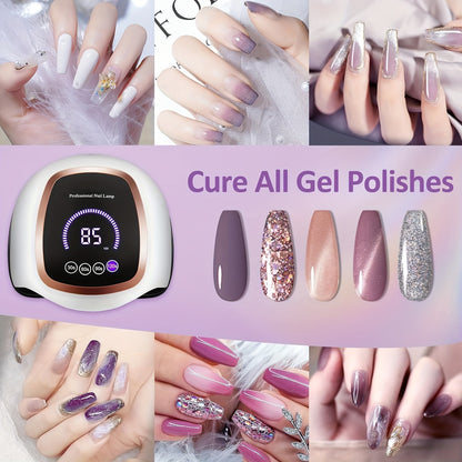 UV LED Nail Lamp, Nail Curing Lamps For Home & Salon, Led Nail Dryer For Gel Polish With Automatic Sensor/4 Timer Setting