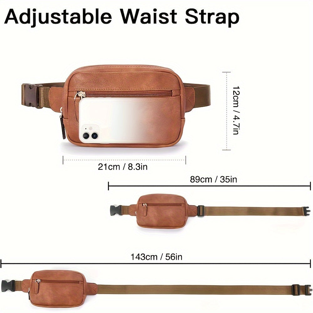 New Outdoor Leisure Fashion Crossbody Bag, Adjustable Shoulder Strap, Portable, PU Leather Waist Bag, Suitable For Outdoor Sports On The Fitness Riding Shoulder Bag