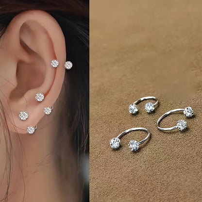 Stainless Steel C-Shaped Stud Earrings