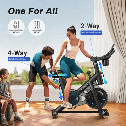 MERACH Exercise Bike Brake Pad Stationary Bike Low Noise Indoor Cycling Bike 270lbs Weight Capacity Tablet Mount Fitness Courses