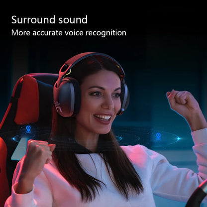 Wireless Gaming Headset 2.4GHz/BT 5.3/Wired Over Ear Headphones with Noise Canceling Microphone Gamer Headphones