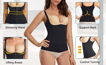 Waist Trainer Vest Slimming Corset for Weight Loss Body Shaper Sauna Suit Compression Shirt Belly Girdle Tops Shapewear