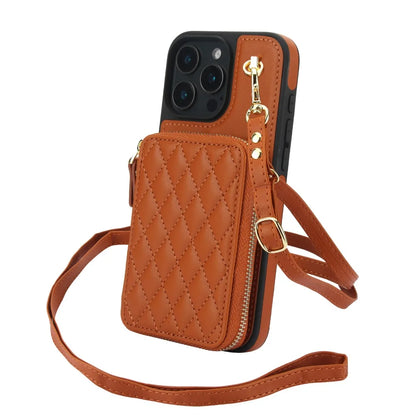 Leather Phone Case for IPhone 16, 15, 14 Plus 13, 12, and 11 Pro Max Crossbody Wrist Strap Zipper Wallet with Card Holder Cover