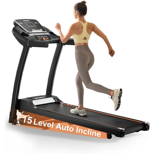 Treadmill for Home, 3.0 HP Treadmill with Incline, Heart Rate Sensors, Digital Display for Walking, Running, and Indoor Fitness