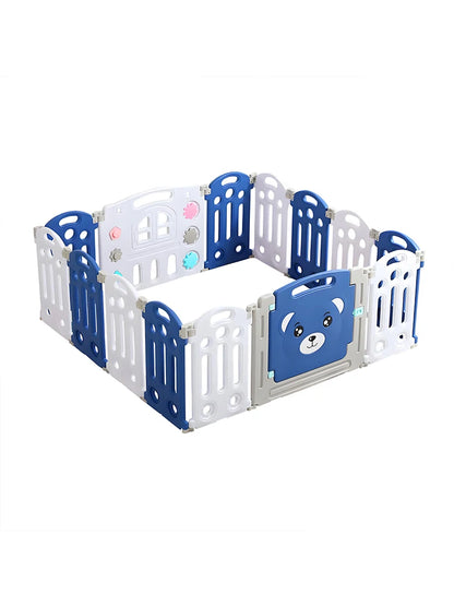 Foldable Playpen for Babies , Adjustable Shape Baby Fence, Safety Play Yard with Gate, Portable Play Area for Indoor or Outdoor