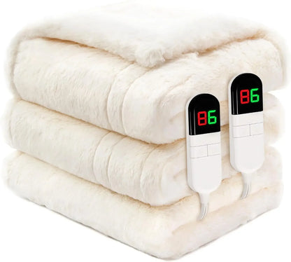 Premium Heated Throw Blanket 50"×60" - Ultra Cosy Soft Electric Blanket with 8 Heating Levels,Plush Fast Heating Faux Fur