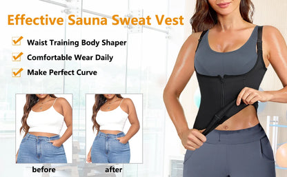 Waist Trainer Vest Slimming Corset for Weight Loss Body Shaper Sauna Suit Compression Shirt Belly Girdle Tops Shapewear