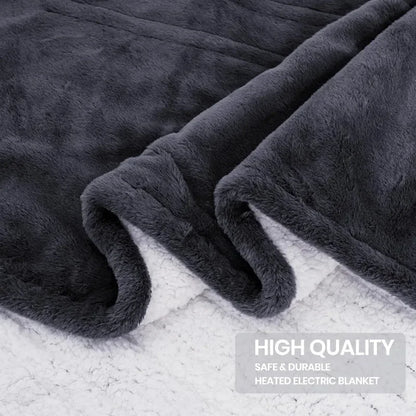 Premium Heated Throw Blanket 50"×60" - Ultra Cosy Soft Electric Blanket with 8 Heating Levels,Plush Fast Heating Faux Fur