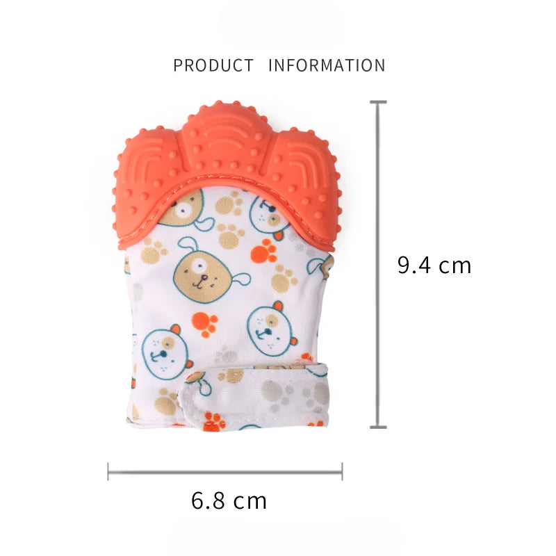 Cartoon Printed Baby Teether Mittens Chewing Gloves for Children & Babies Teethers Anti Eating Hand Teething Toys Baby Stuff