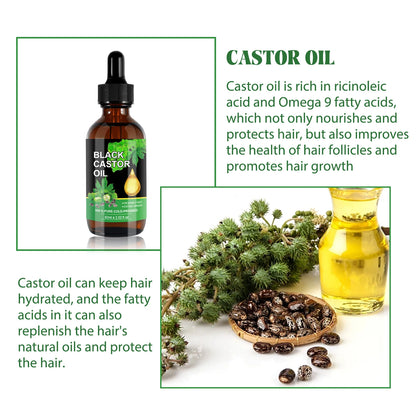 OUHOE Black Castor Oil For Hair healthy,Improves Elasticity And Shine