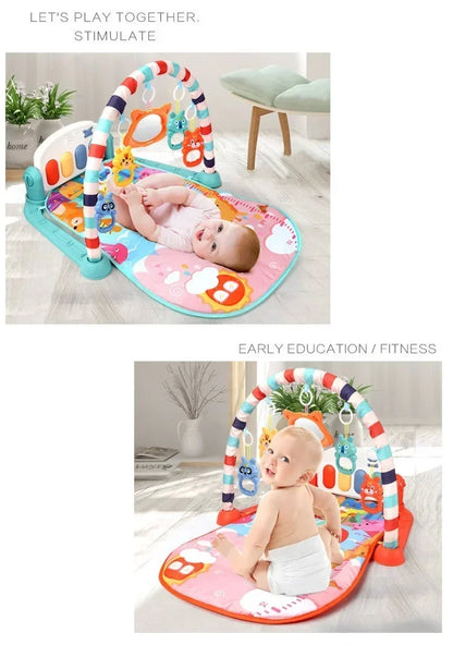 Baby Toy Interest Cultivation Fitness Stand Music Pedal Piano Cultivation Rhythm Sense 0-1 Year Old Newborn Baby Piano Game Pad