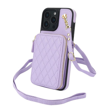 Leather Phone Case for IPhone 16, 15, 14 Plus 13, 12, and 11 Pro Max Crossbody Wrist Strap Zipper Wallet with Card Holder Cover