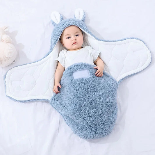 Autumn Winter Infant Toddler Thicken Cashmere Receiving Blankets 0-6M Newborn Sleeping Bag Swaddling Kids Accessories