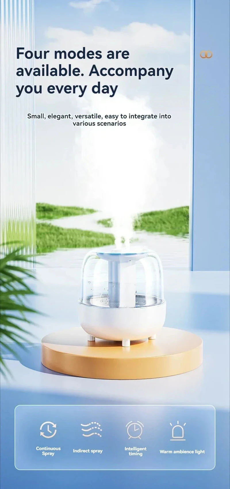 Xiaomi Desktop Humidifier 5L Large Capacity Intelligence Timing Dual Spray Night Light Humidifiers House Office Air Purification