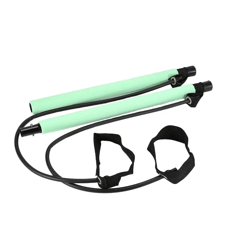 Portable Pilates Tensioner Kit With Latex Resistance Band, Exercise Fitness Equipment With Portable Storage Bag