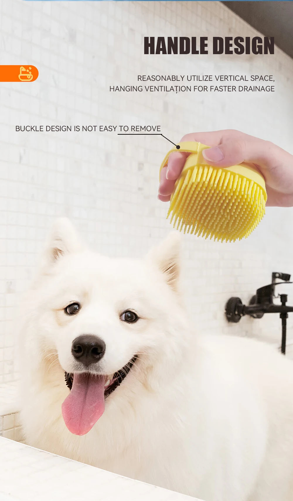 Pet Massage Brush Shampoo Dispenser