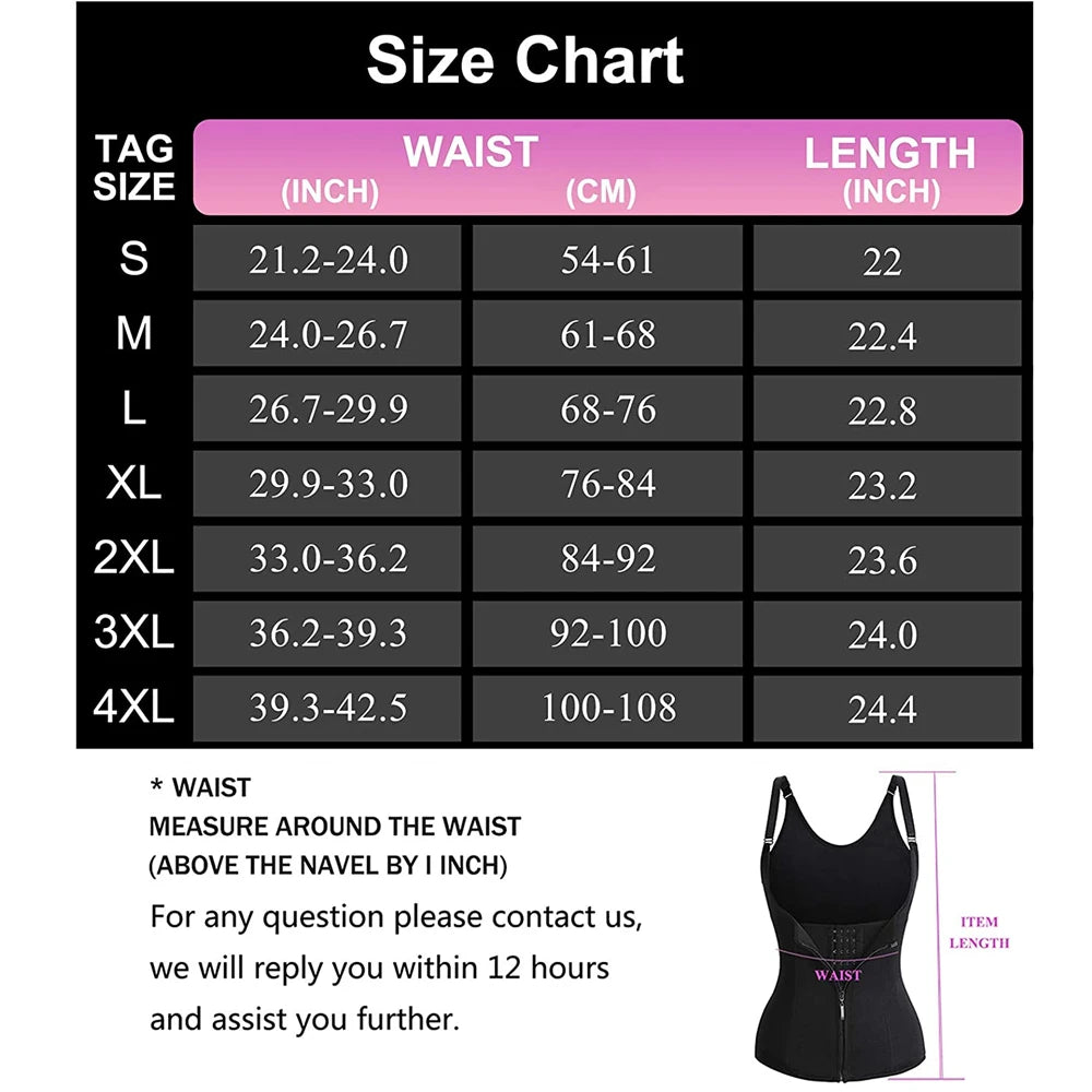 Waist Trainer Vest Slimming Corset for Weight Loss Body Shaper Sauna Suit Compression Shirt Belly Girdle Tops Shapewear