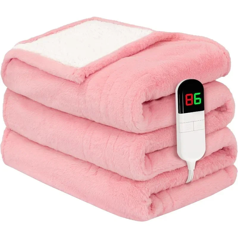 Premium Heated Throw Blanket 50"×60" - Ultra Cosy Soft Electric Blanket with 8 Heating Levels,Plush Fast Heating Faux Fur