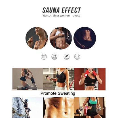 Professional Sauna Vest for Women Sweat Sportwear Body Shaper Waist Trainer Shirt Fat Burning Workout Top Sport Gym Weight Loss